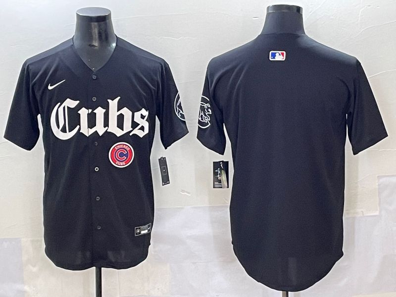 Men 2025 Chicago Cubs Blank Black Five generations Joint Name Nike MLB Jersey style 5